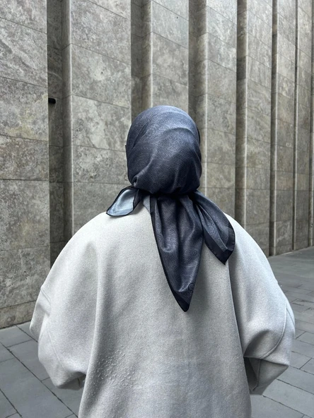 Pamuklu Soft İnci Desen Eşarp-Antrasit - 4