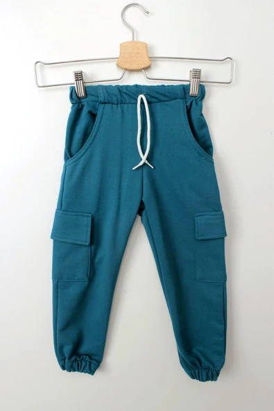 Erkek Çocuk Mavi Cepli Mevsimlik Eşofman Takımı | Rahat Sweatshirt ve Jogger Alt - 6
