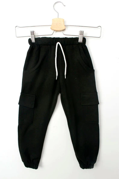 Erkek Çocuk Siyah Cepli Mevsimlik Eşofman Takımı | Sweatshirt ve Jogger Alt - 10
