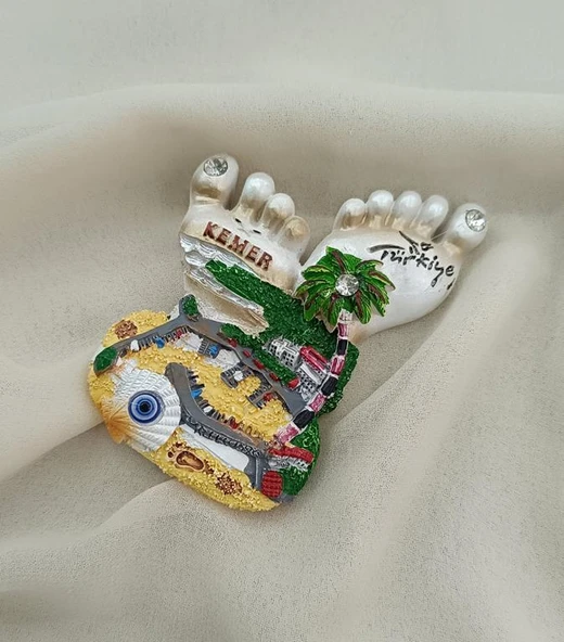 Magnet Ayak Parmak Palmiye Nazar Göz Boncuk Taşlı Mıknatıslı Buzdolabı Süsü - Resim 2