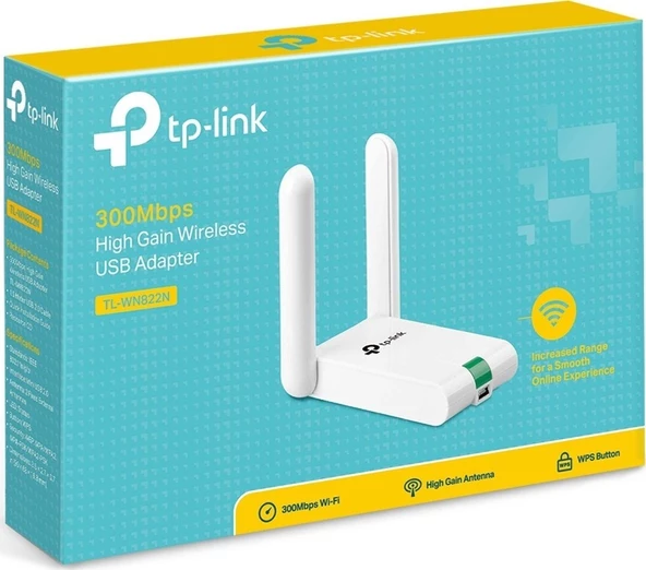 Tp-Link TL-WN822N 300 Mbps N Kablosuz 2x3dBi Antenli USB Uzatma Kablolu Yüksek Kazanımlı USB Adaptör - 6