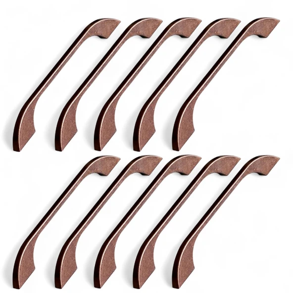 Ezgi 128 mm - 160 mm 10 lu Set Eskitme Antik Bakır Metal Mobilya Mutfak Dolabı Dolap Kulpu Kulpları - Resim 6