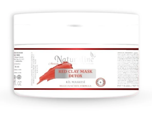 Naturaline Red Clay Mask Detox Kil Maskesi 250  Ml