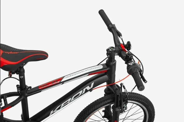 Kron XC 75 20 Jant V-fren 7 Vites Alüminyum Gövde Çocuk Dağ Bisikleti Siyah Gri Kırmızı - 4