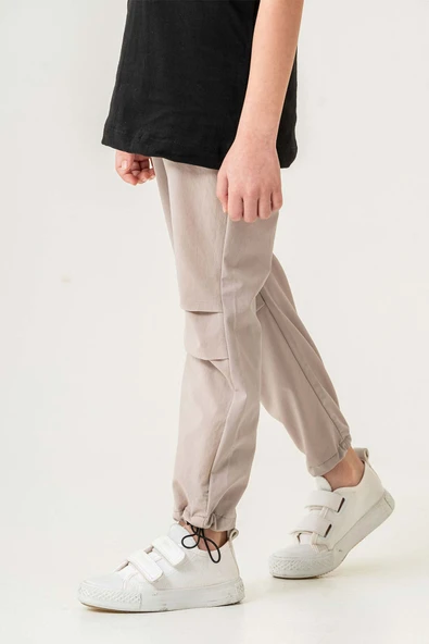 Cepli Lastikli Bel Naylon Kumaş Erkek Çocuk Pantolon - 2