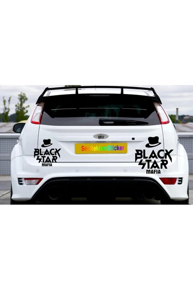 SEÇ BLACK STAR MAFIA (16X15CM) Araç Laptop Çok Amaçlı Sticker - 2