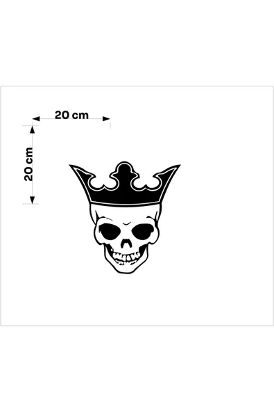 SEÇ Taçlı KuruKafa Sticker  Çok Amaçlı Sticker - 3