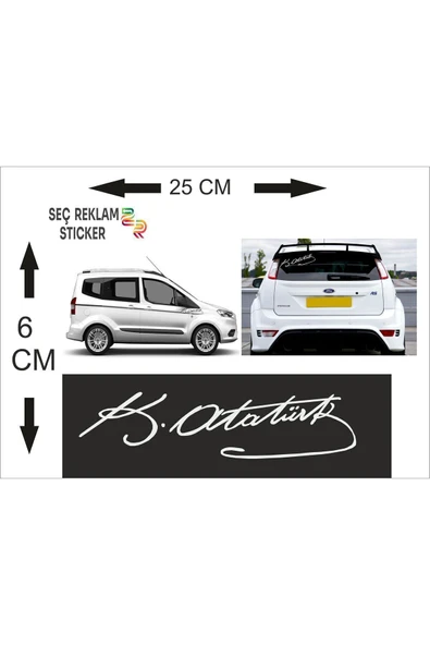 SEÇ K.atatürk Imzası Sticker Araç Sticker - 2