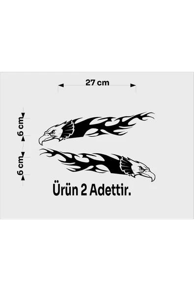 SEÇ Kartal Başlı Alev Yeni Sticker Çok Amaçlı Sticker Etiket - Resim 3
