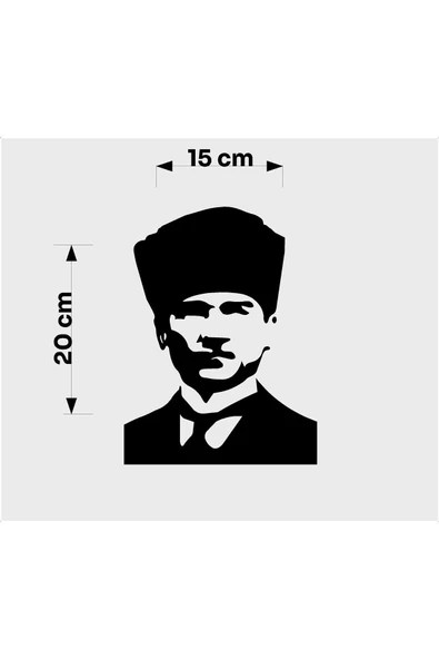 SEÇ Atatürk Silueti Sticker Çok Amaçlı Sticker Etiket - 3