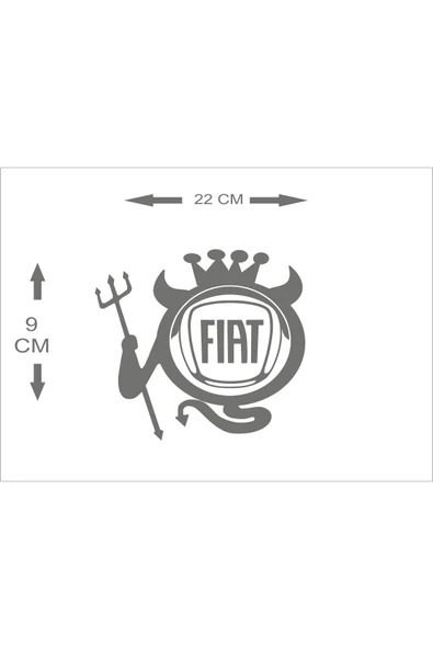 SEÇ Fiat Mızraklı Şeytani Logo Sticker Çok Amaçlı Sticker - 1