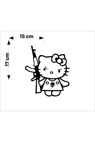 SEÇ Silahlı Kitty Sticker Çok Amaçlı Sticker - 3