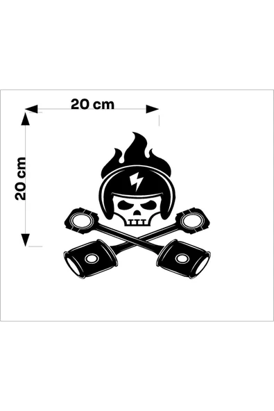 SEÇ Yarışçı Kuru Kafa Silindirli Sticker Oto Sticker - Resim 3