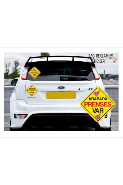 SEÇ Arabada Prenses Var (18X18)sticker Araç Sticker Çok Amaçlı Sticker - 2
