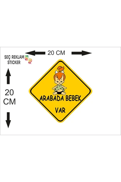 SEÇ ARABADA BEBEK VAR STİCKER 1 ADET - Resim 2