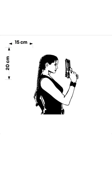 SEÇ Tabancalı Kadın Sticker  Çok Amaçlı Sticker - Resim 3