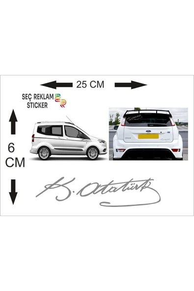 SEÇ K.atatürk Imzası Sticker Araç Sticker - 2