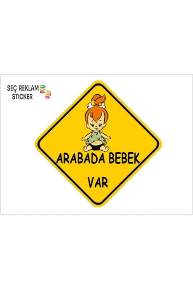 SEÇ ARABADA BEBEK VAR STİCKER 1 ADET ürün görseli