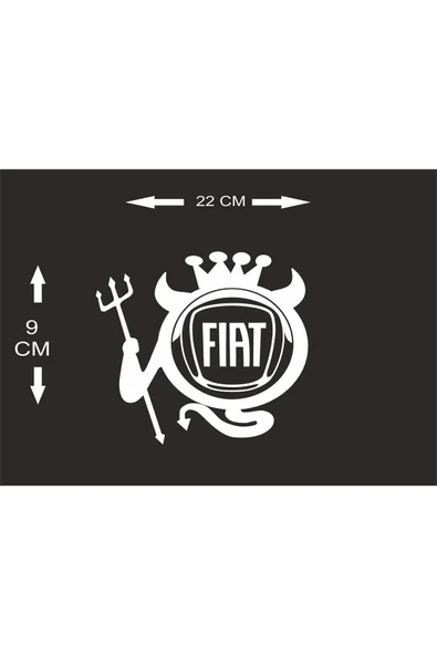 SEÇ Fiat Mızraklı Şeytani Logo Sticker Çok Amaçlı Sticker - 1