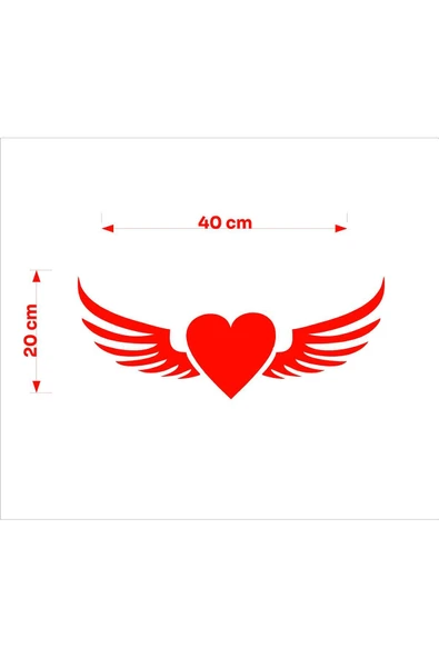 SEÇ Kanatlı Kalp Sticker Çok Amaçlı Sticker - 2