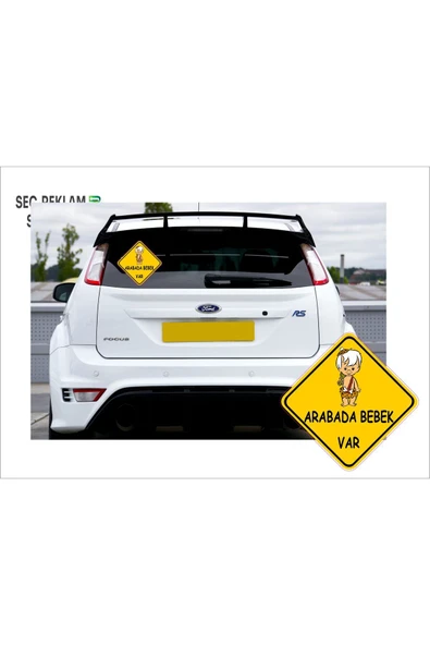 SEÇ Arabada Bebek Var Çakmaktaş Sticker 1 Adet - 2