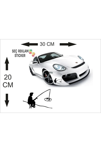 SEÇ Balık Tutan Adam Sticker Çok Amaçlı Etiket Sticker - Resim 3
