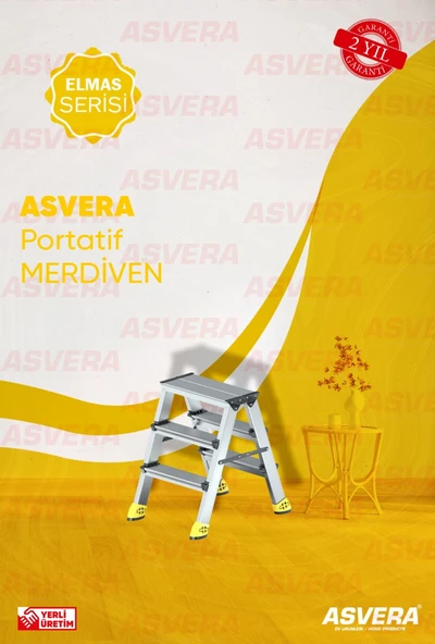 ASVERA ALÜMİNYUM 3+3 ÇİFT ÇIKIŞLI MERDİVEN - 1