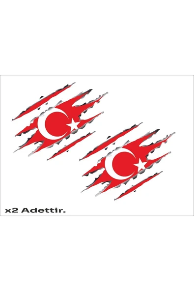 SEÇ Pençe Türk Bayrağı Renkli Sticker Çok Amaçlı Sticker Etiket