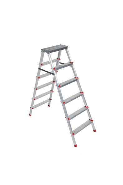 ASVERA Alüminyum 6+6 Çift Çıkışlı Merdiven – Kaymaz, Hafif, Ev & Bahçe Kullanımı İçin ürün görseli