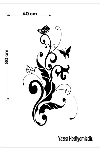 SEÇ Kelebekli Sarmaşık Ev Sticker - 4