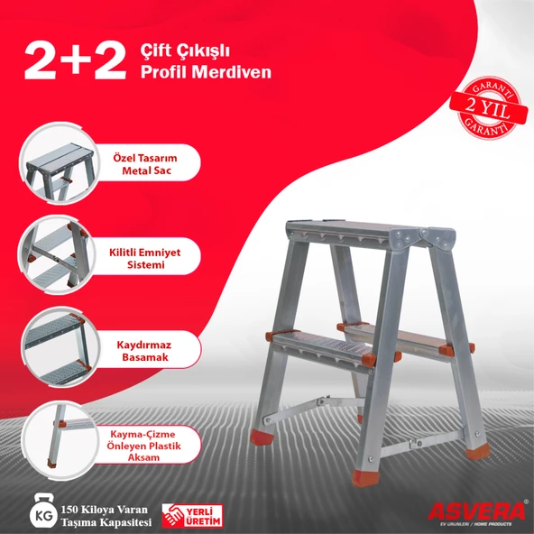 ASVERA 2+2 ÇİFT ÇIKIŞLI PROFİL MERDİVEN - 2