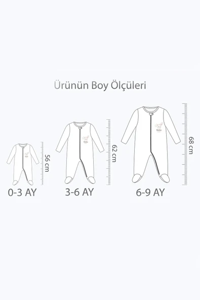 Bej Kız Bebek Tulum Çilek Desenli Pamuklu Patikli Uzun Kollu Mevsimlik Tulum - 5