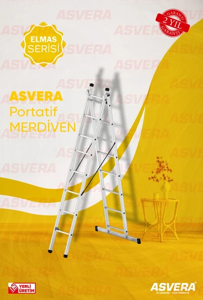 2X2,5 = 5 METRE "A" TİPİ 2 PARÇALI ALÜMİNYUM MERDİVEN - 1