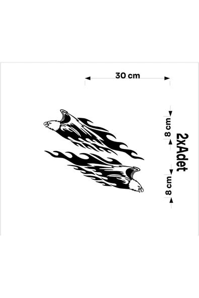 SEÇ Alevli Kartal Sticker  Çok Amaçlı Sticker - 4