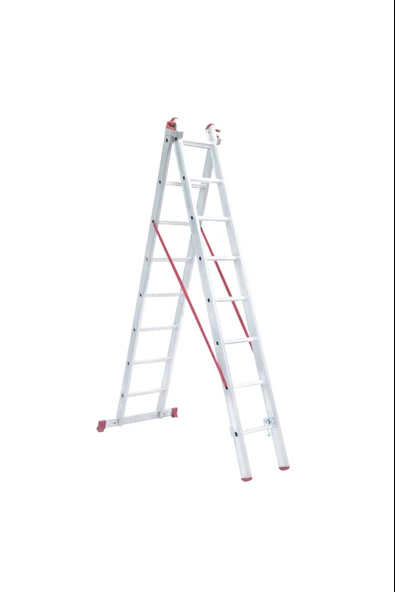 ASVERA 2 Parça x 2,5 Metre = 5 Metre A Tipi Alüminyum Merdiven – Katlanabilir, Profesyonel & Yerli Üretim - Resim 2