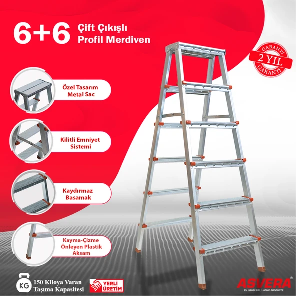 ASVERA 6+6 ÇİFT ÇIKIŞLI PROFİL MERDİVEN - 2