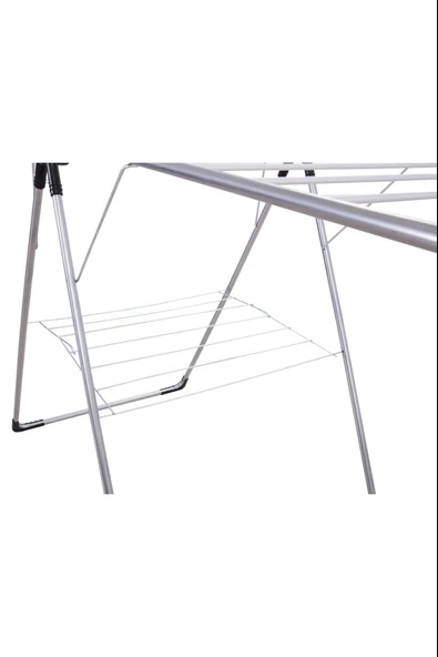 ASVERA Besta Yarı Alüminyum Çamaşır Kurutmalık – Katlanır, Sepetli, Hafif ve Dayanıklı Askı - Resim 4