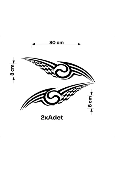 SEÇ Kareli Yan Şerit  Kuşak Sticker  Çok Amaçlı Sticker - Resim 3