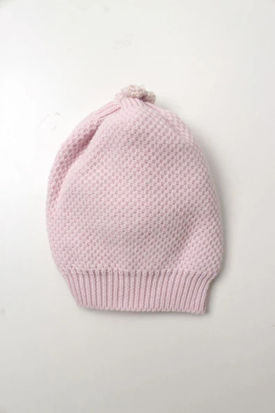 Pembe Kız Bebek Tulum Şapkalı Triko Düğmeli Uzun Kollu Kışlık Yenidoğan Giyim - 5