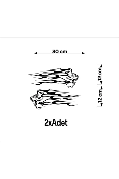 SEÇ Kükreyen Aslan Alevli Sticker  Çok Amaçlı Sticker - Resim 4