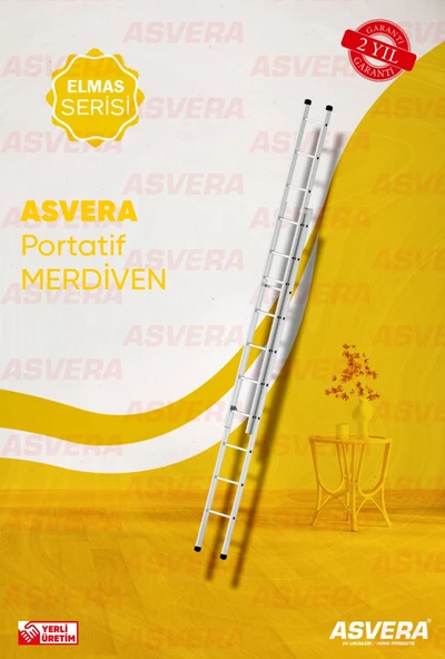 2X3=6 METRE 2 PARÇALI ALÜMİNYUM MERDİVEN - 1