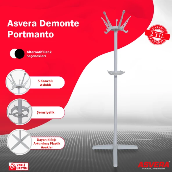 ASVERA Portatif Demonte Metal Portmanto Askılık | Ayaklı Elbise – Şapka – Çanta Askısı - Resim 8