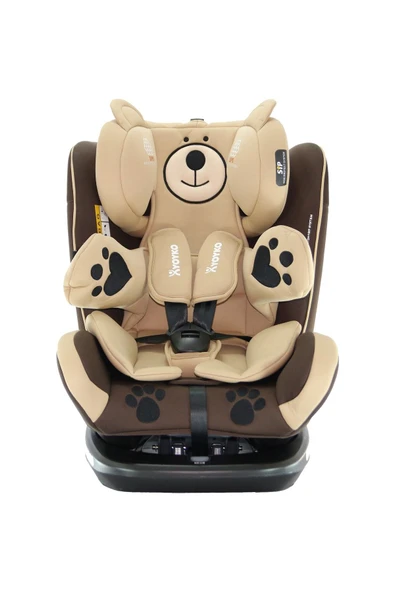 YOYKO Bear 360 Derece Dönebilir Yatabilir 0-36 Kg Isofixli Oto Koltuğu Kahverengi Kahverengi