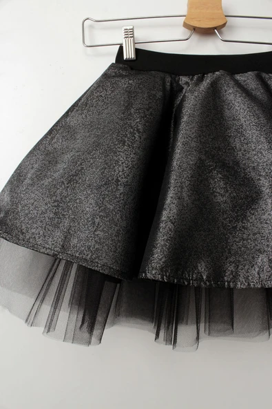 Kız Çocuk Tütü Etek Gümüş Gri Simli Taçlı Set 23 Nisan 29 Ekim Doğum Günü Kıyafeti - Resim 8