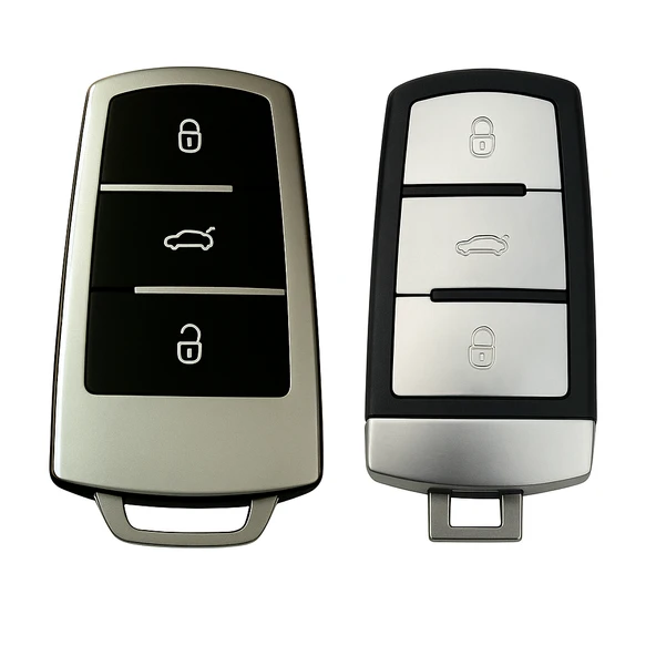 Volkswagen Sustasız Anahtar Uyumlu Silikon Oto Anahtar Kumanda Kabı Kılıf Füme - 3
