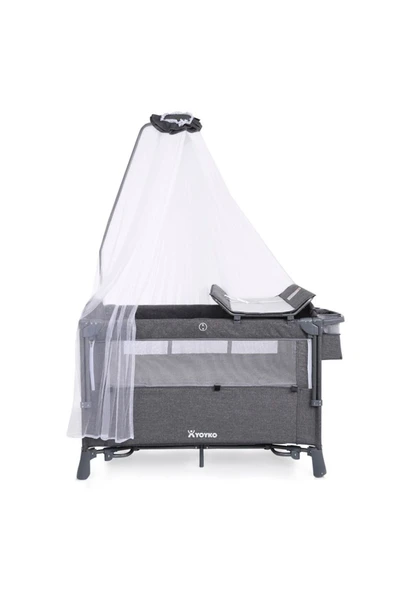 YOYKO Exclusive Comfort 8 In 1 Anne Yanı Park Yatak Oyun Parkı 70x110 - Gri