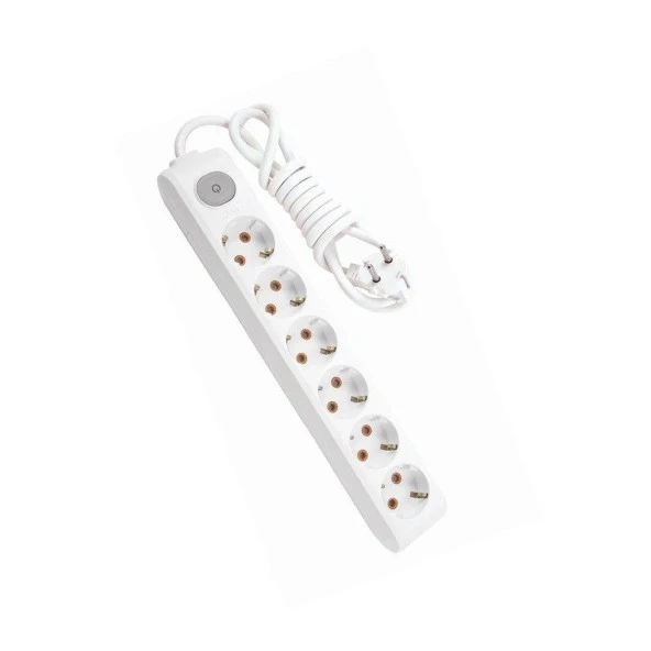 Viko Multi-let 6'lı Priz Anahtarlı Topraklı Çocuk Korumalı - 1 Metre Beyaz