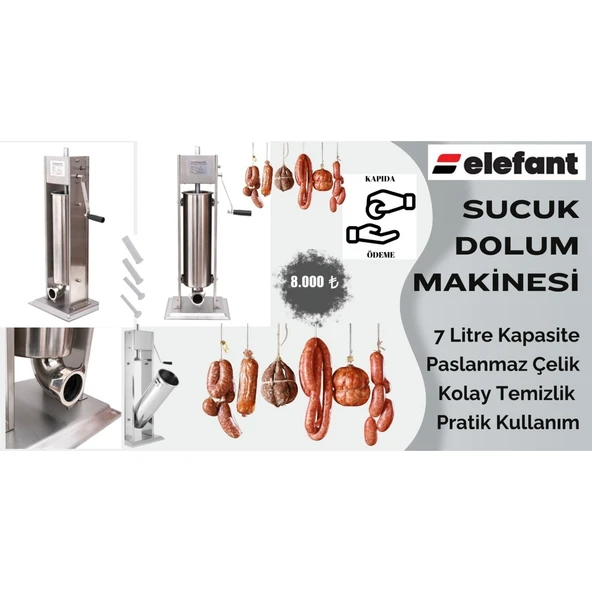 Ml-S7 Paslanmaz Sosis Doldurucu / Sucuk Yapma Makinesi 7kg - 4