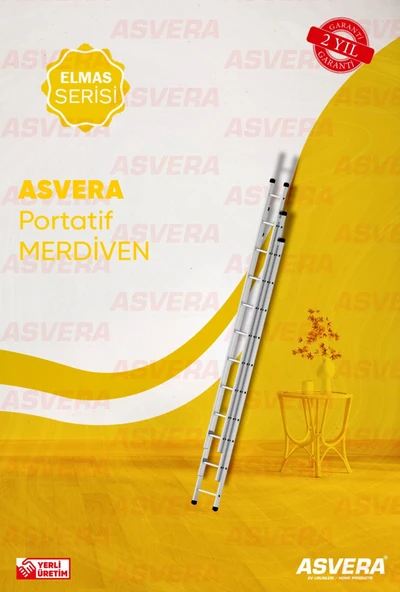 3X3=9 METRE 3 PARÇALI ALÜMİNYUM MERDİVEN - 1