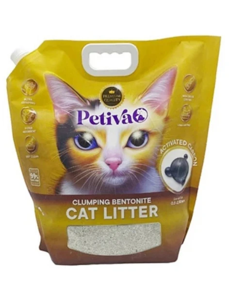 Petiva Karbonlu Bentonit Kedi Kumu 8 Lt